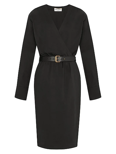 Wrap Dress Cotton Linen Twill