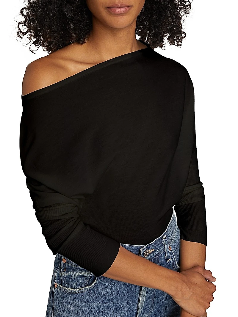 Lavina Wool-Blend Off-the-Shoulder Sweater