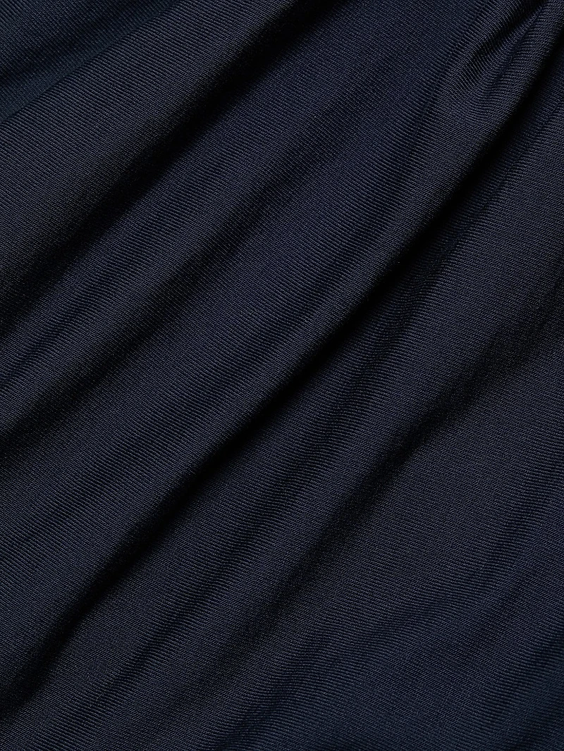 Draped Stretch Cotton Boatneck Top