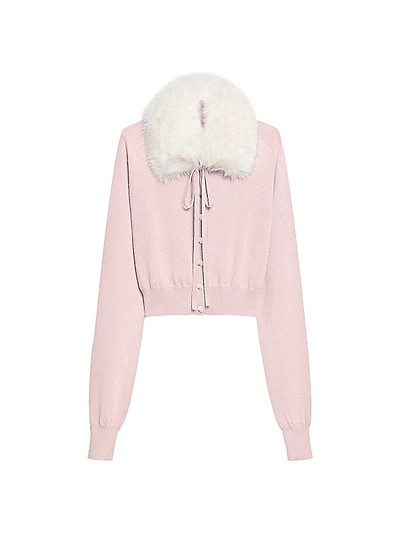 Sherpa Collar Wool Cardigan