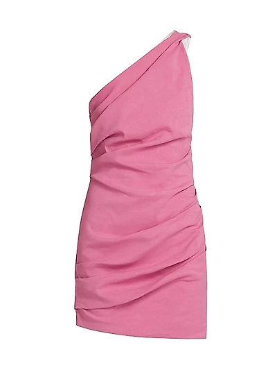 Carina Gathered One-Shoulder Minidress