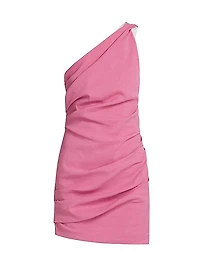 Carina Gathered One-Shoulder Minidress
