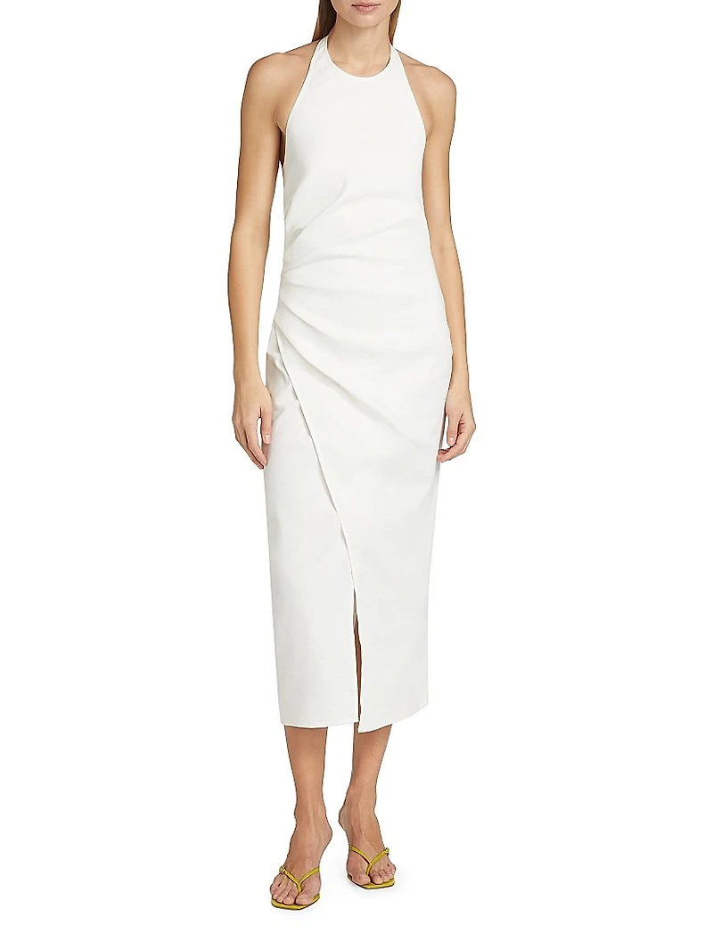 Sylvie Linen-Blend Wrap Midi-Dress