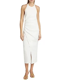 Sylvie Linen-Blend Wrap Midi-Dress