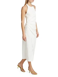 Sylvie Linen-Blend Wrap Midi-Dress