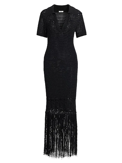 Valerie Crochet Fringe Maxi Dress