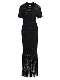 Valerie Crochet Fringe Maxi Dress
