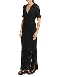 Valerie Crochet Fringe Maxi Dress