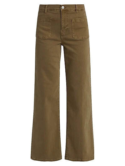 Le Slim Palazzo Patch-Pocket Jeans