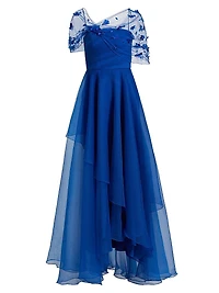 Atlas Draped Organza Gown