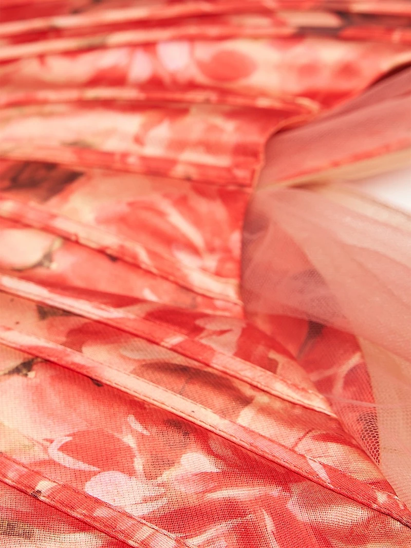 Lowen Floral Mikado Satin Mermaid Gown