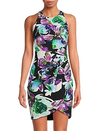 Brett Abstract Floral Minidress