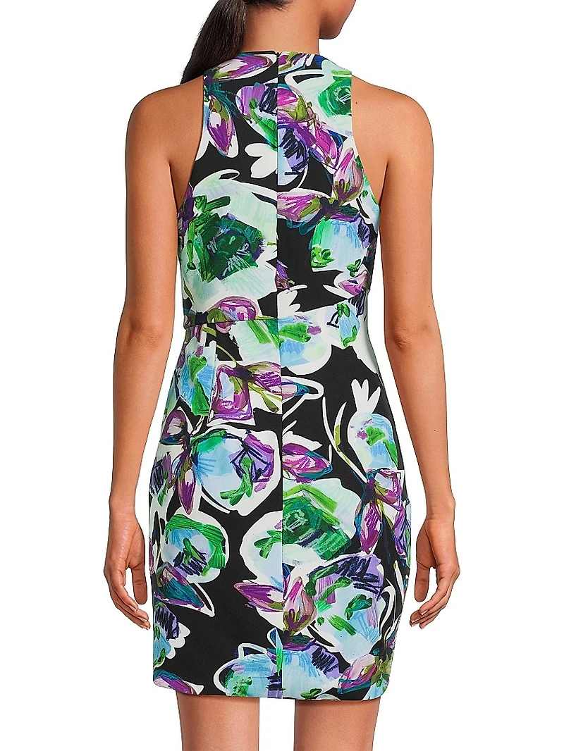 Brett Abstract Floral Minidress