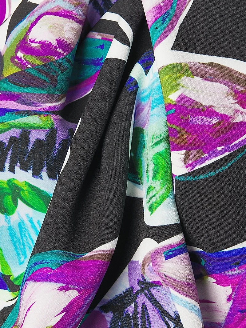 Brett Abstract Floral Minidress