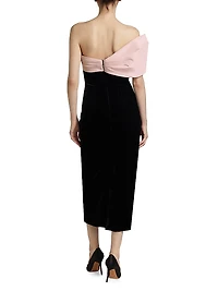 Off-The-Shoulder Twist Midi-Dress