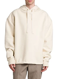 Stretch-Cotton Drawstring Hoodie