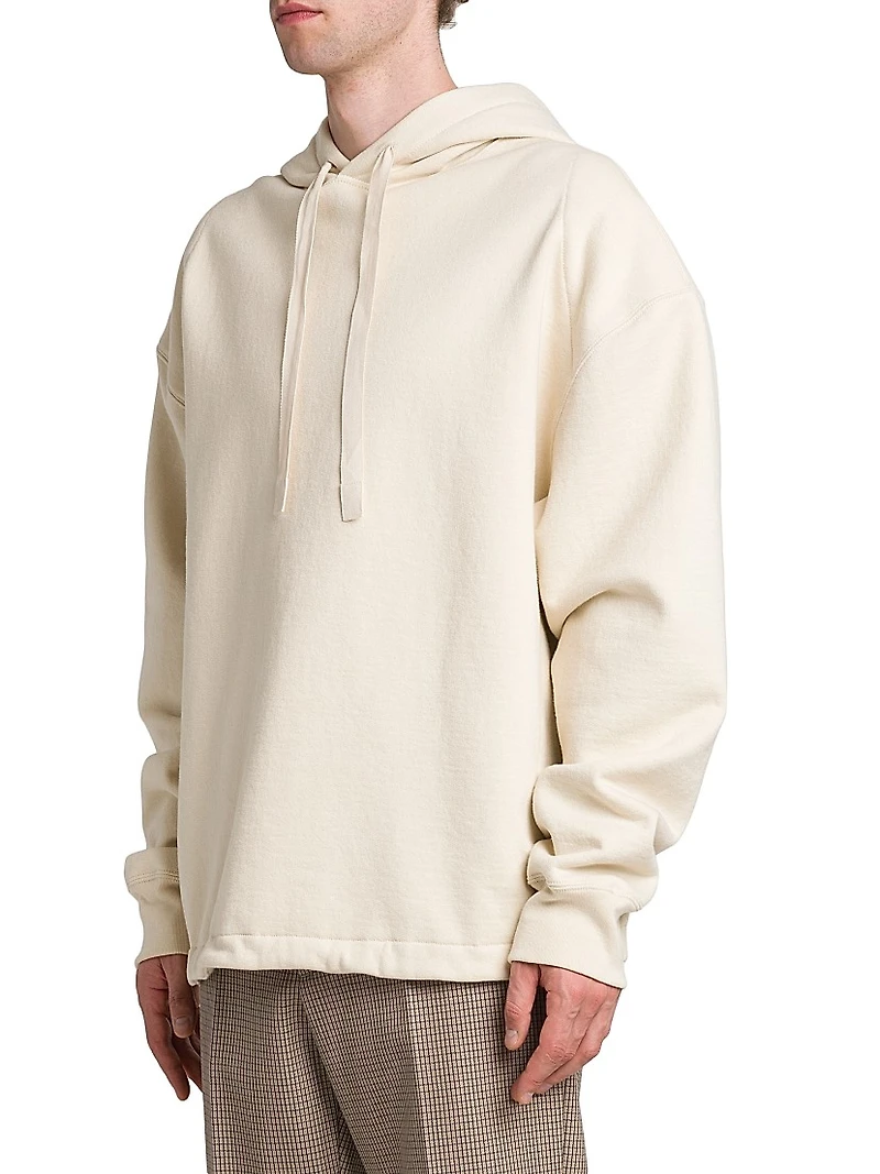 Stretch-Cotton Drawstring Hoodie