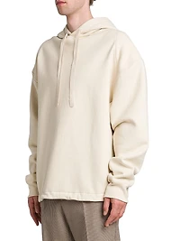 Stretch-Cotton Drawstring Hoodie