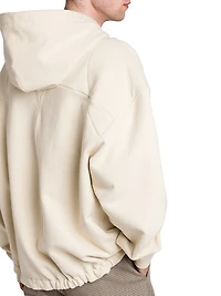 Stretch-Cotton Drawstring Hoodie