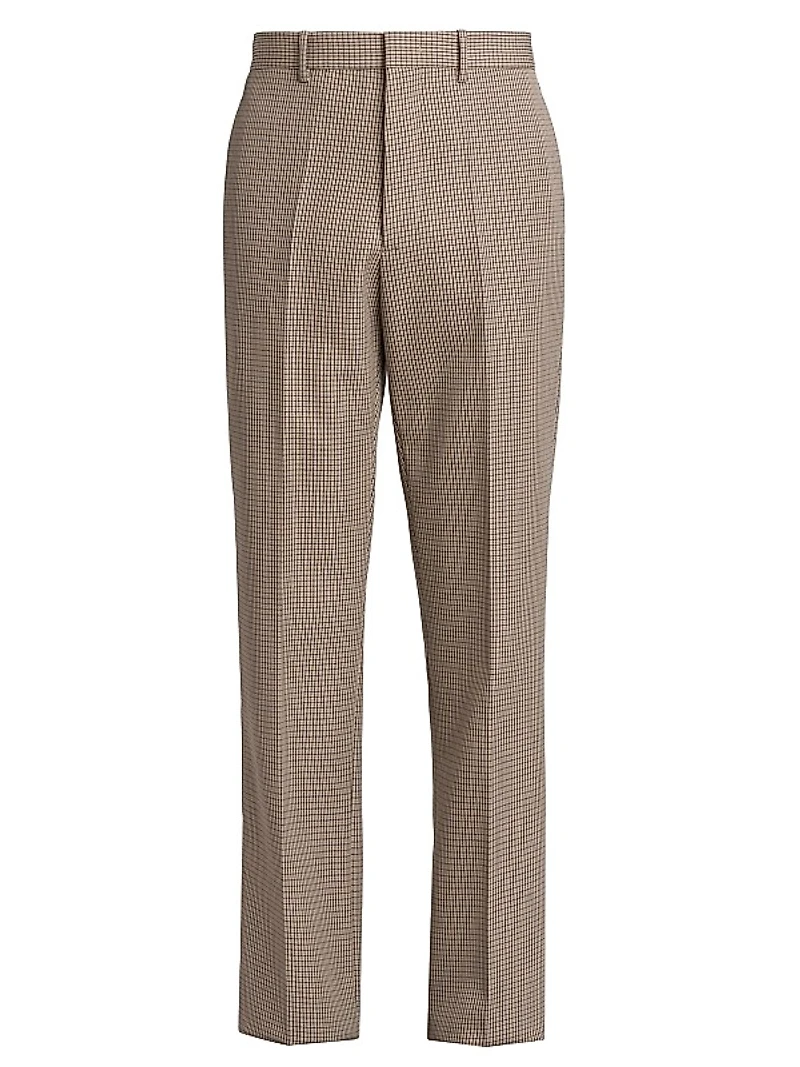 Wool Shadow Plaid Trousers