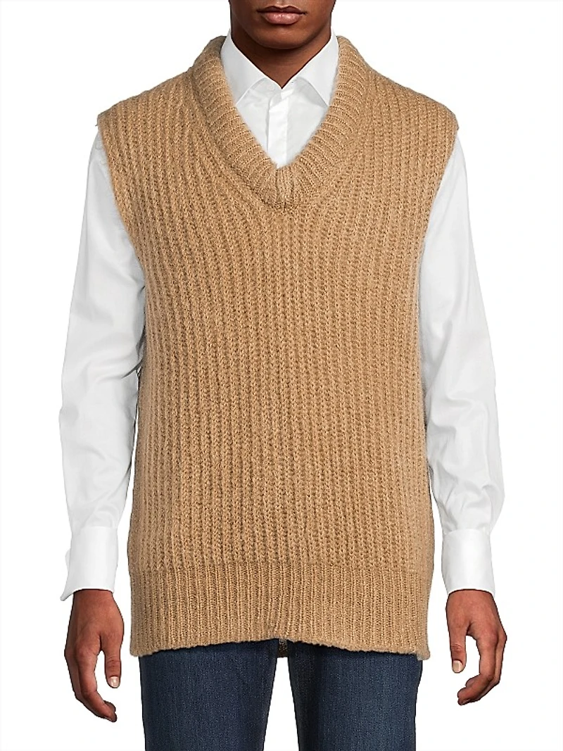 Mohair-Wool Sweater Vest