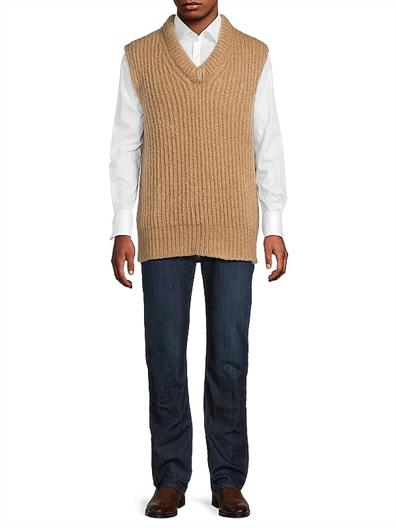 Mohair-Wool Sweater Vest
