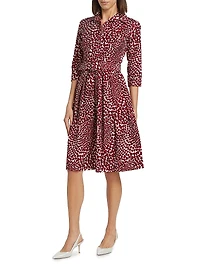 Audrey Three-Quarter Sleeve Midi-Shirtdress