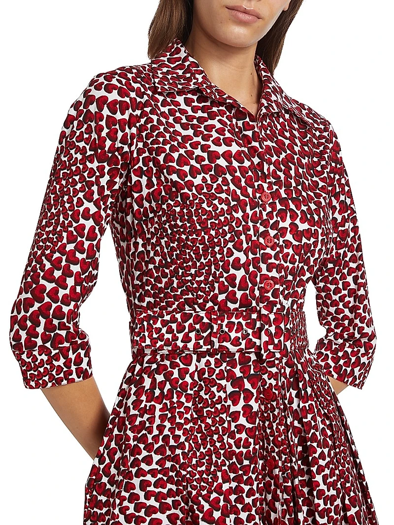 Audrey Three-Quarter Sleeve Midi-Shirtdress