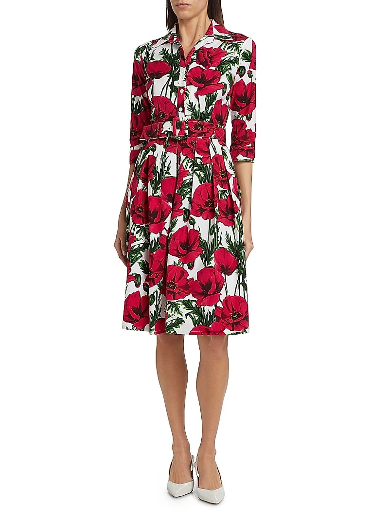 Poppy Stretch Cotton Shirtdress