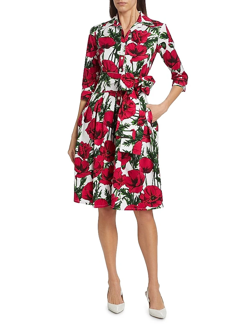Poppy Stretch Cotton Shirtdress