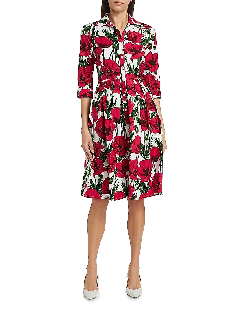 Poppy Stretch Cotton Shirtdress