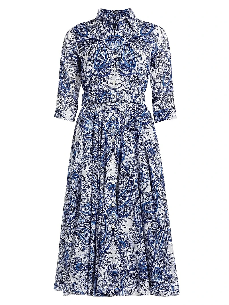 Aster Paisley Cotton Shirtdress