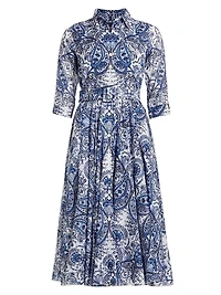 Aster Paisley Cotton Shirtdress