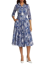 Aster Paisley Cotton Shirtdress