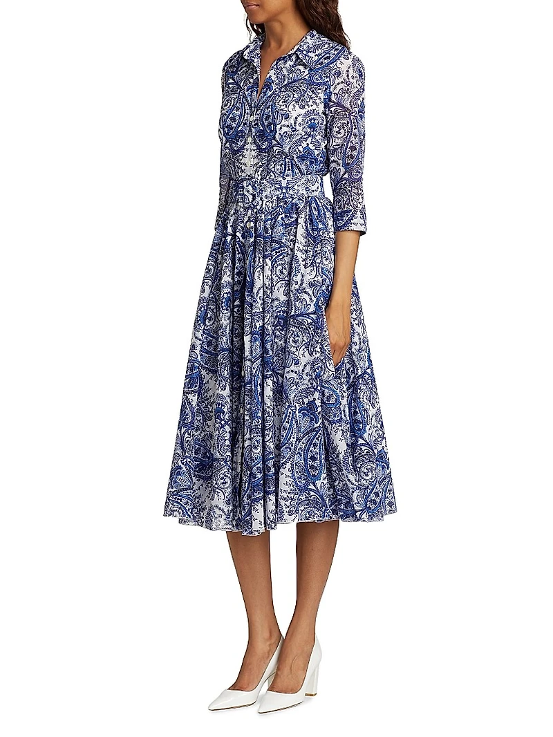 Aster Paisley Cotton Shirtdress