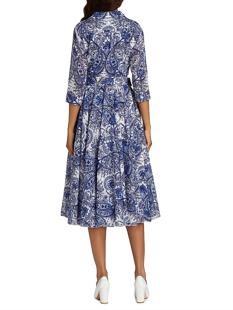 Aster Paisley Cotton Shirtdress