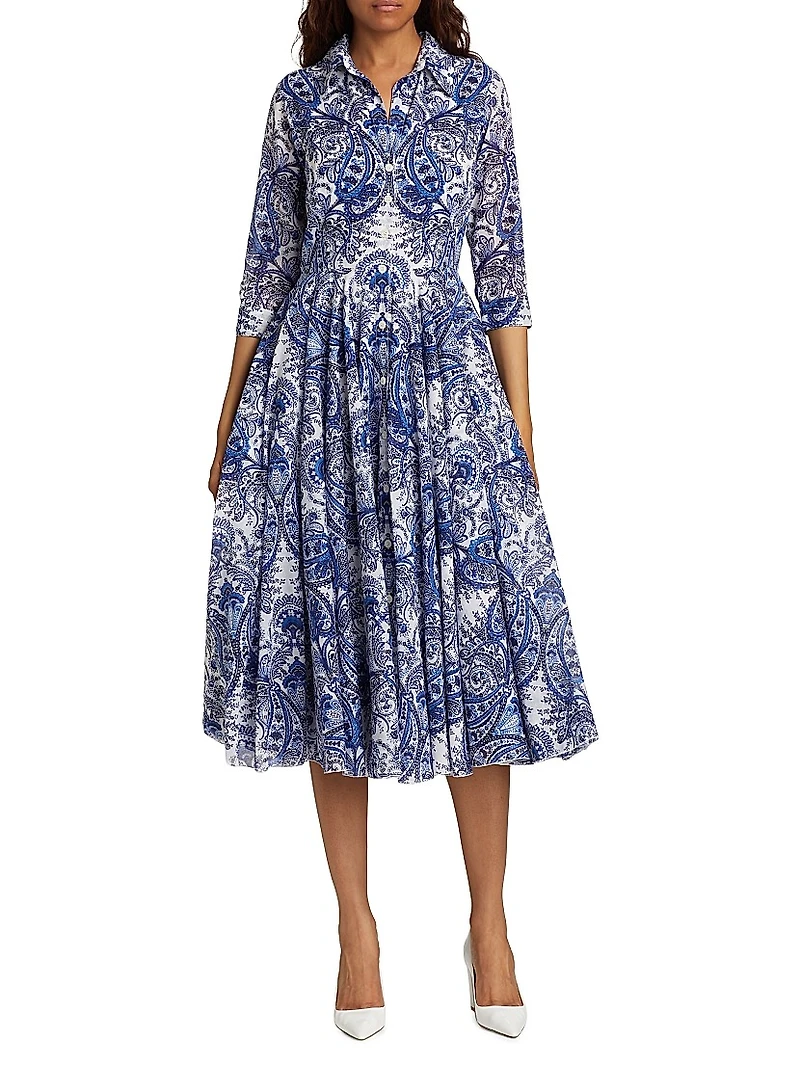 Aster Paisley Cotton Shirtdress