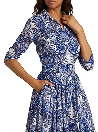 Aster Paisley Cotton Shirtdress