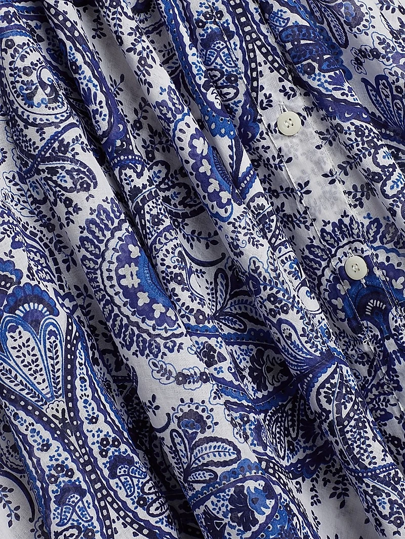 Aster Paisley Cotton Shirtdress