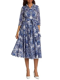 Aster Paisley Cotton Shirtdress