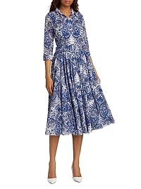Aster Paisley Cotton Shirtdress