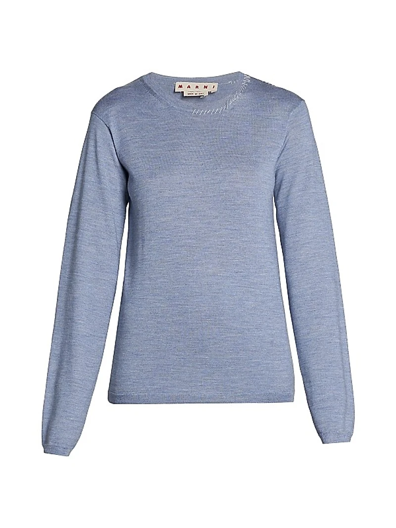 Wool-Silk Crewneck Sweater