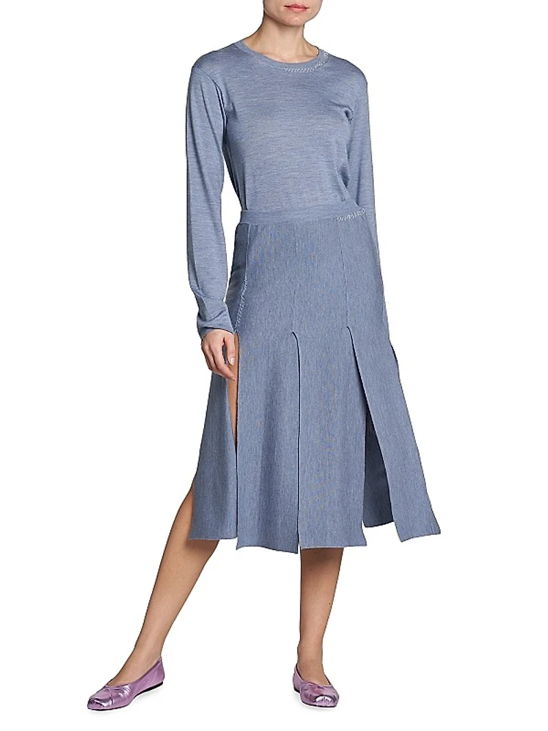 Wool-Silk Crewneck Sweater
