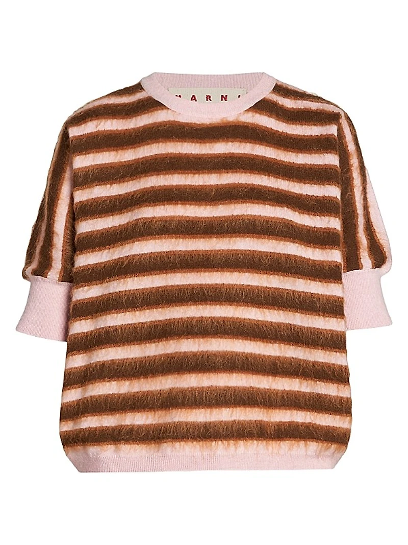 Stripe Textured Wool Sweater