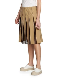 A-Line Pleated Midi-Skirt
