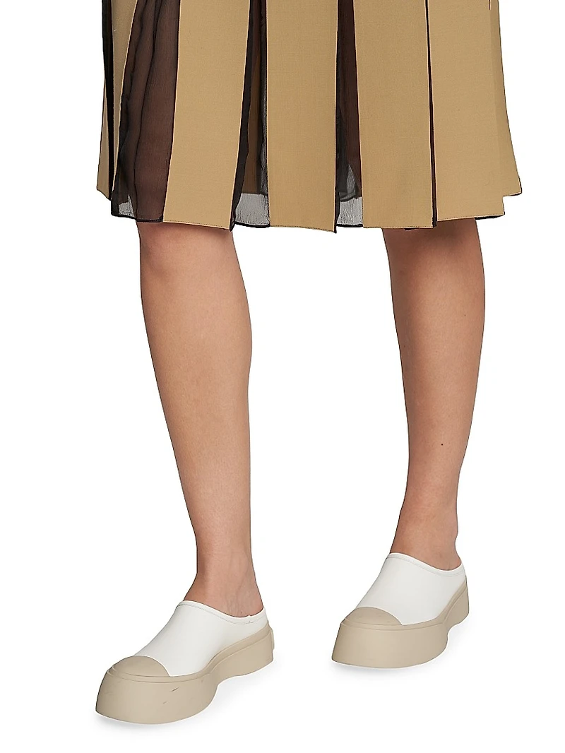 A-Line Pleated Midi-Skirt