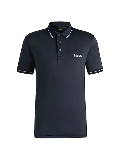 Slim-Fit Polo Shirt with Contrast Logos