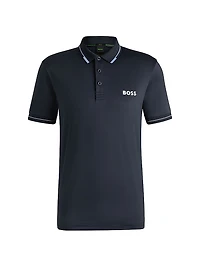 Slim-Fit Polo Shirt with Contrast Logos