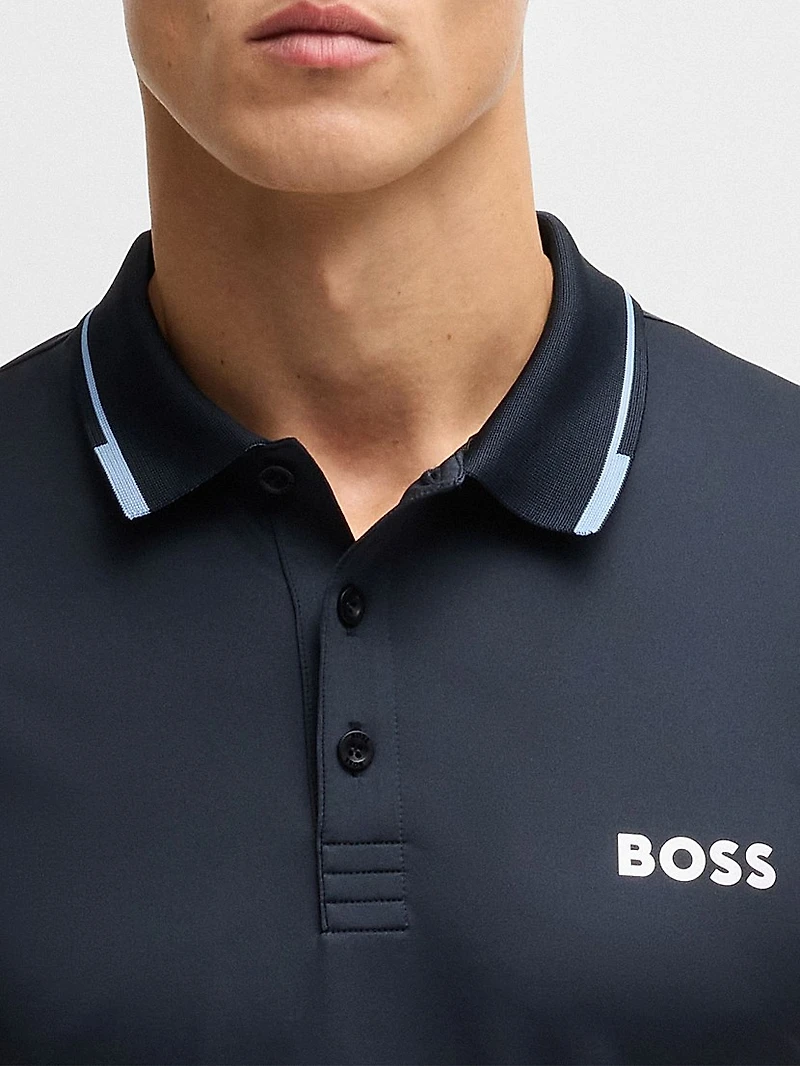 Slim-Fit Polo Shirt with Contrast Logos