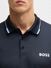 Slim-Fit Polo Shirt with Contrast Logos